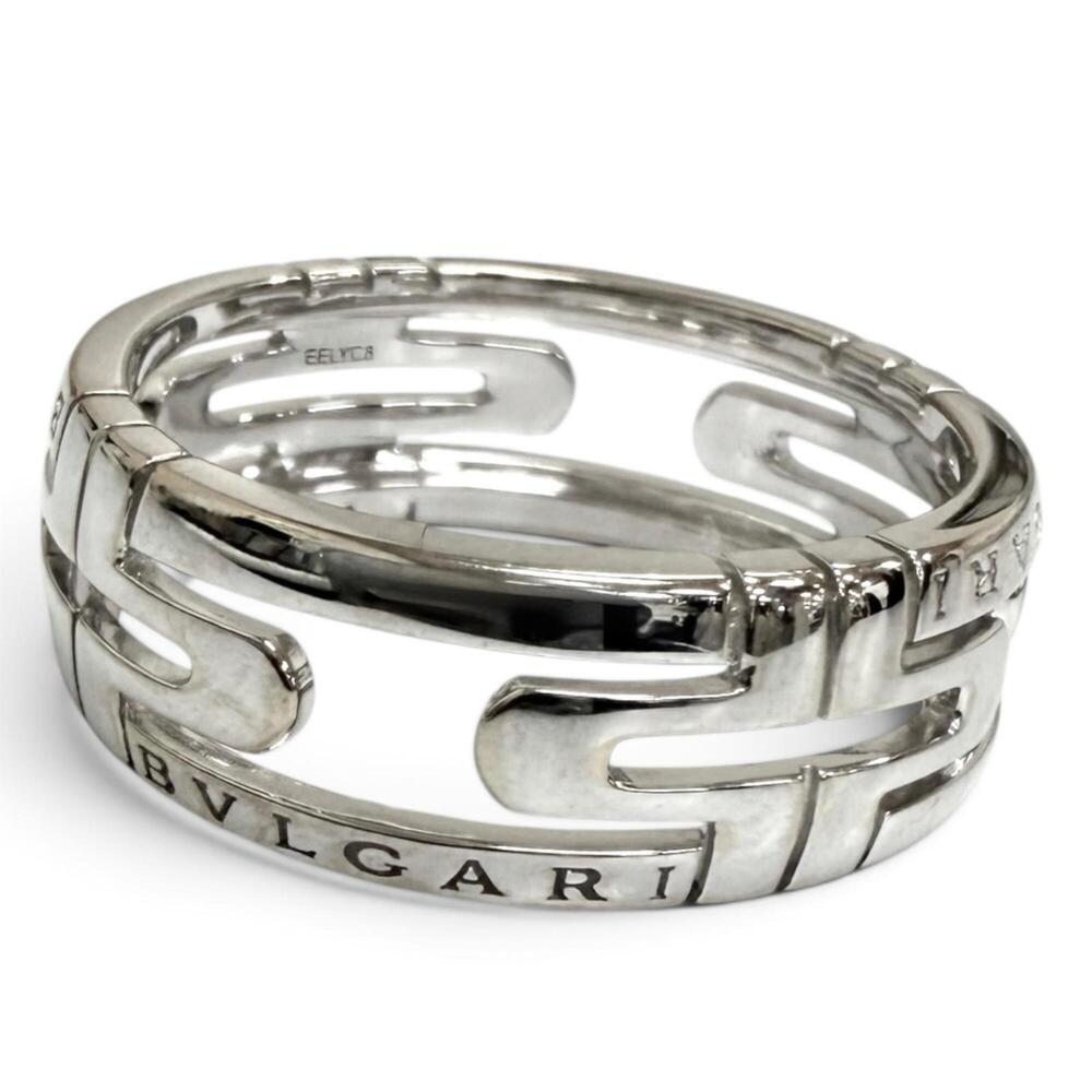 BVLGARI Parentesi Openwork Ring 750 EELYC8, White Gold, Size 63, Made in Ital...